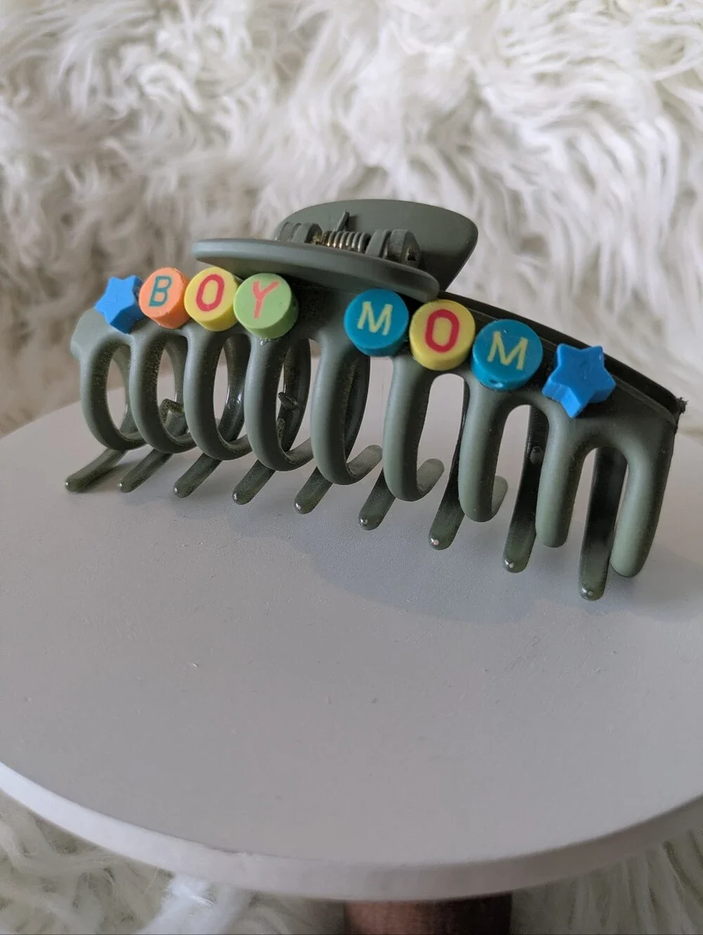 Boy Mom Hair Clip Claw Style Handcrafted | NWT